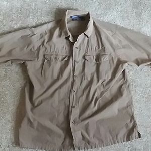 Nautical Man Dadcore Short Sleeves y2k Grandpa  Brown Short Sleeve Shirt size L